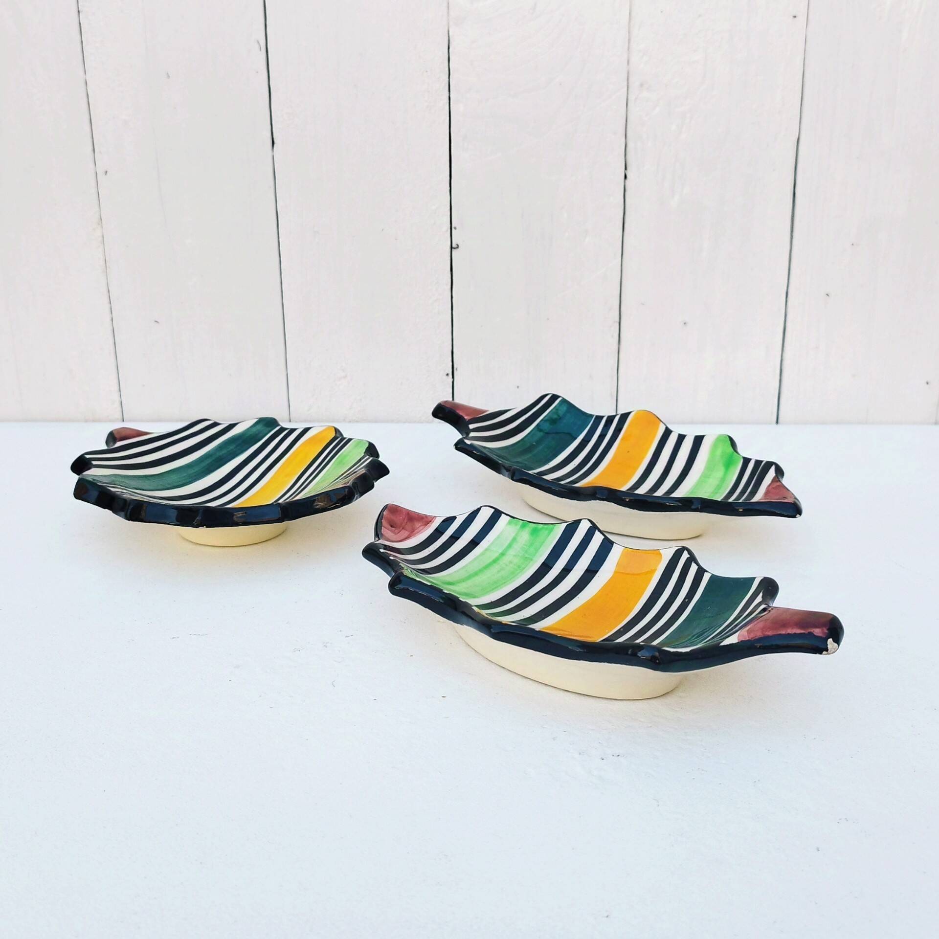 Three vintage Vallauris ceramic bowls