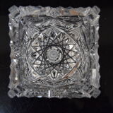 Pair of ashtrays, cut crystal glass, bohemia in the 1960's
