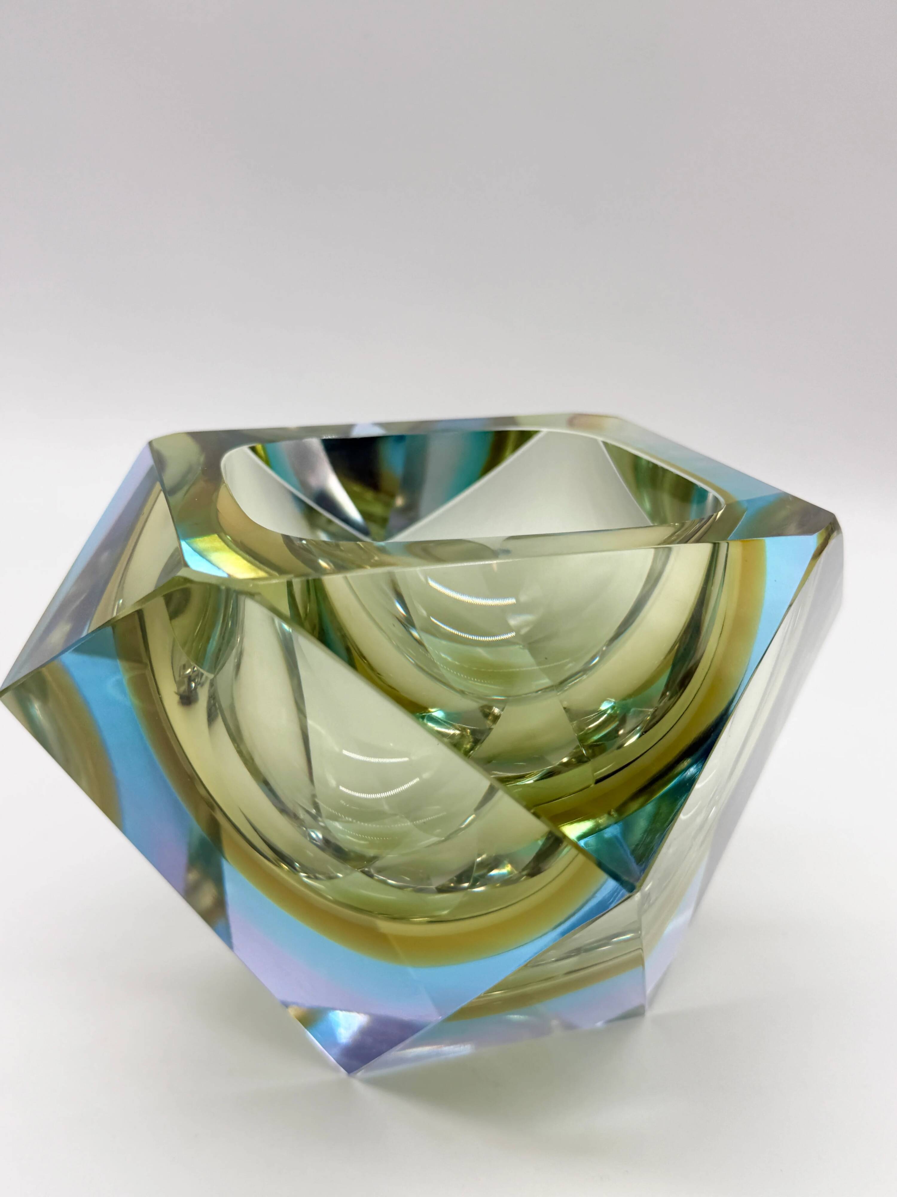 Large "Sommerso" ashtray in Murano glass, 1970s
