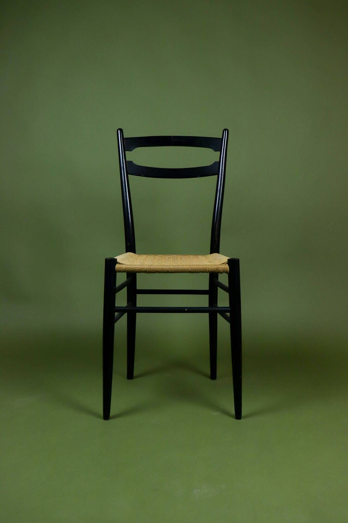 Vintage Italian cord chair from the 1960s by Gio Ponti.