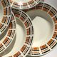 5 Badonviller red and black Scottish soup plates