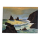 Marine painting: coast and seagulls