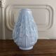 Blue opaline vase decorated with foliage and pine cones, 1930