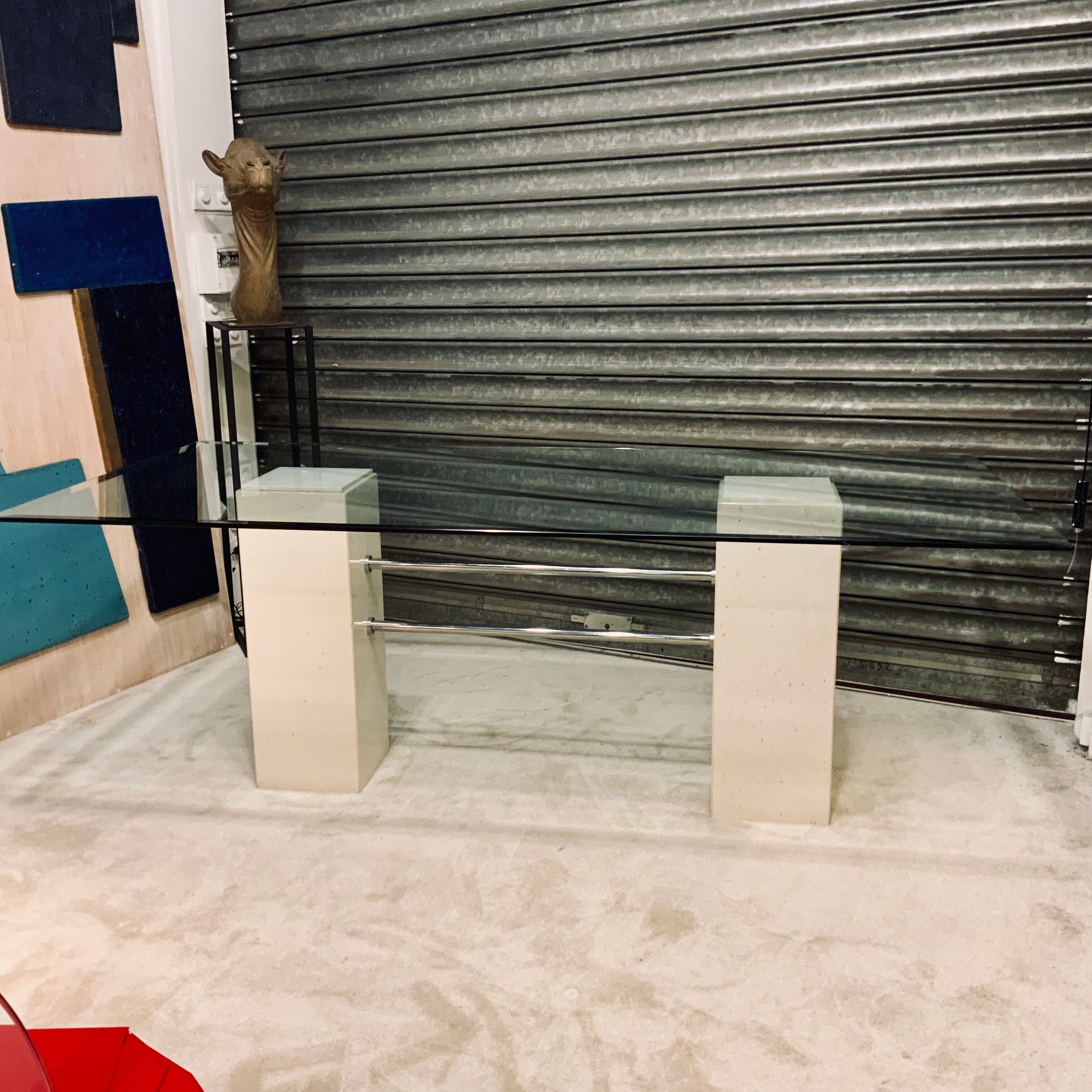 Dining table 1970/80 in travertine