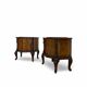 serpentine nightstands in walnut Art Deco