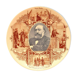 Plate Old Sarreguemines Minister Léon Gambetta 19th