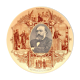 Plate Old Sarreguemines Minister Léon Gambetta 19th