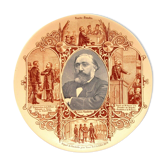 Assiette ancienne Sarreguemines ministre Léon Gambetta 19ème