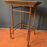 Table d'appoint en bois Napoléon III, table plateau à roulettes, XIXème