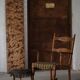 Danish oak tripod stool from the early 20th century with leather fringe, 1930s.