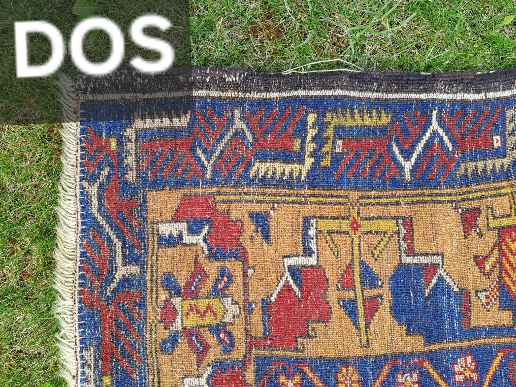Turkish YAHYALI vintage anatomy rug handmade in wool - 131 x 227