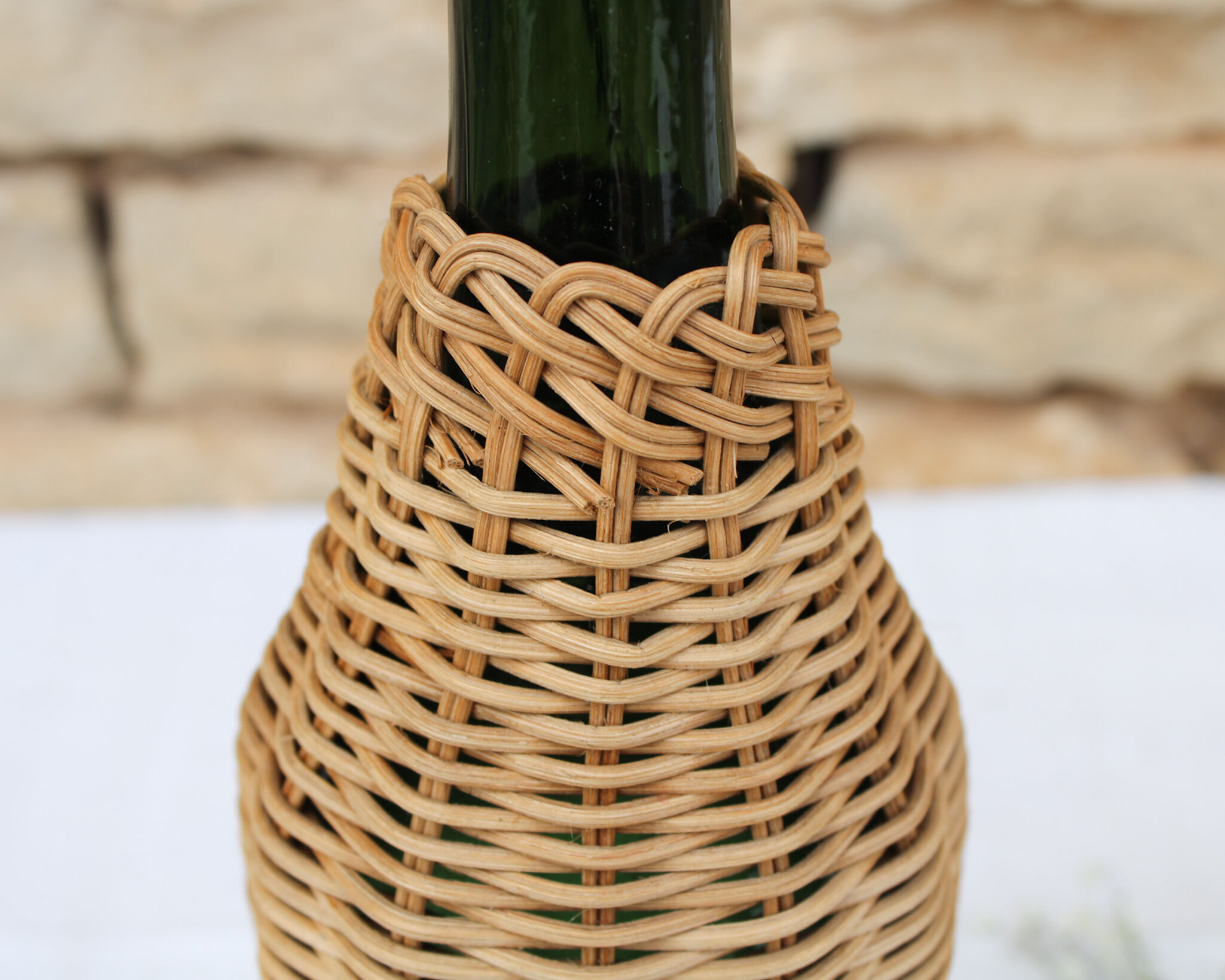 Wicker coated bottle