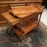 Serving table in blond cherrywood with removable top
