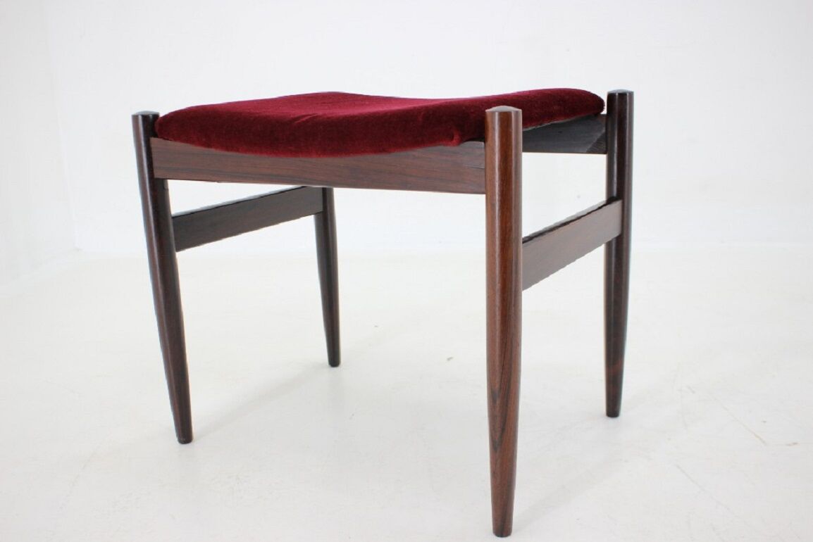 1960s danish teak stool in fabric