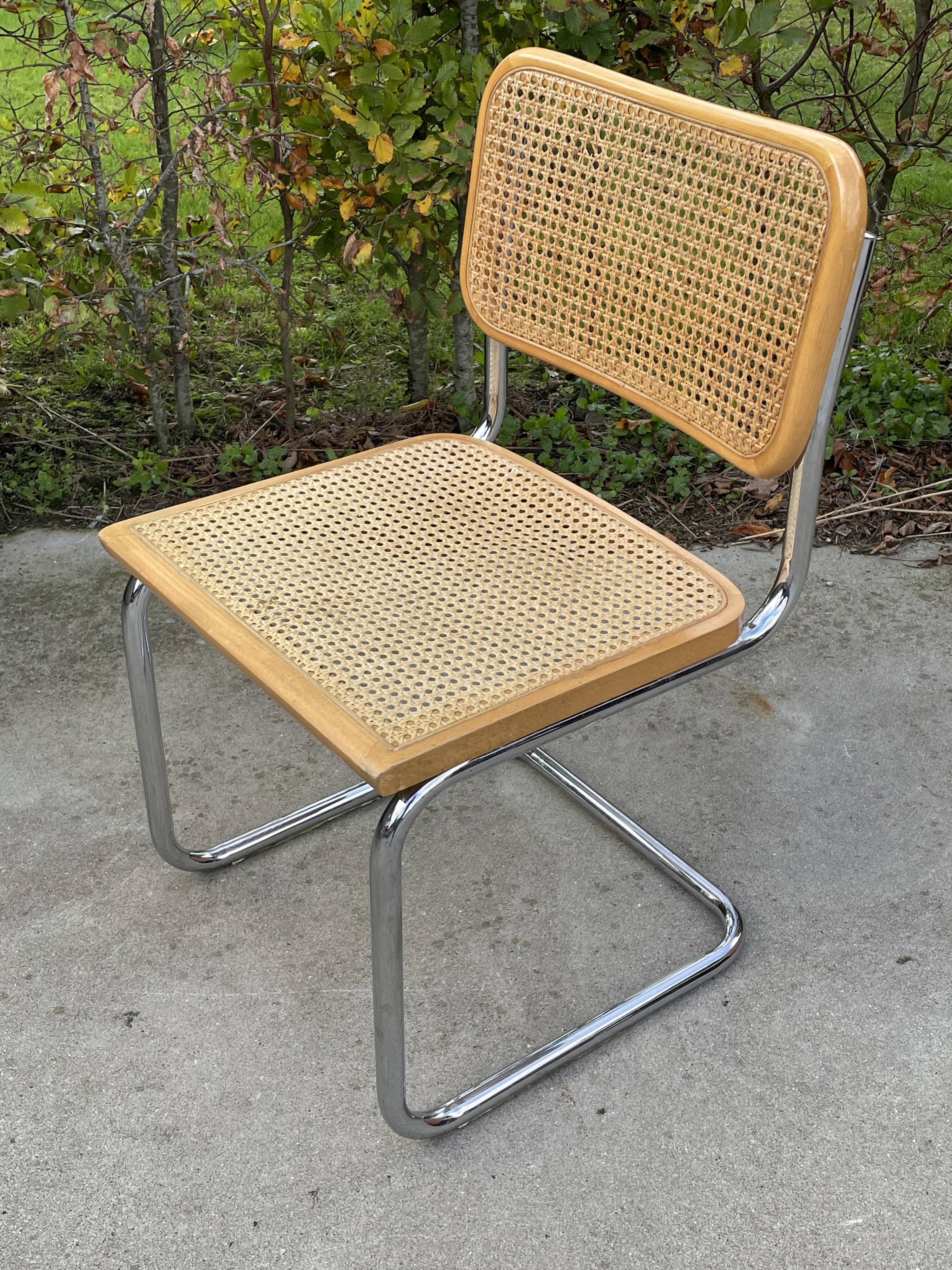 Set of 4 chairs model Cesca B32 designed by Marcel Breuer design