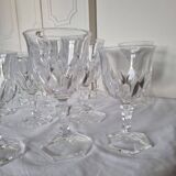12 verres à pied vintage en cristal d´Arques