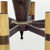 Curved glass disk chandelier. Italy 1950s