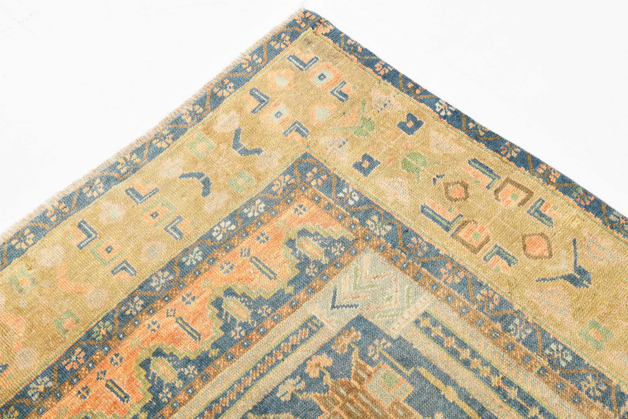 Tapis rustique primitif vintage noué à la main, 266x163Cm