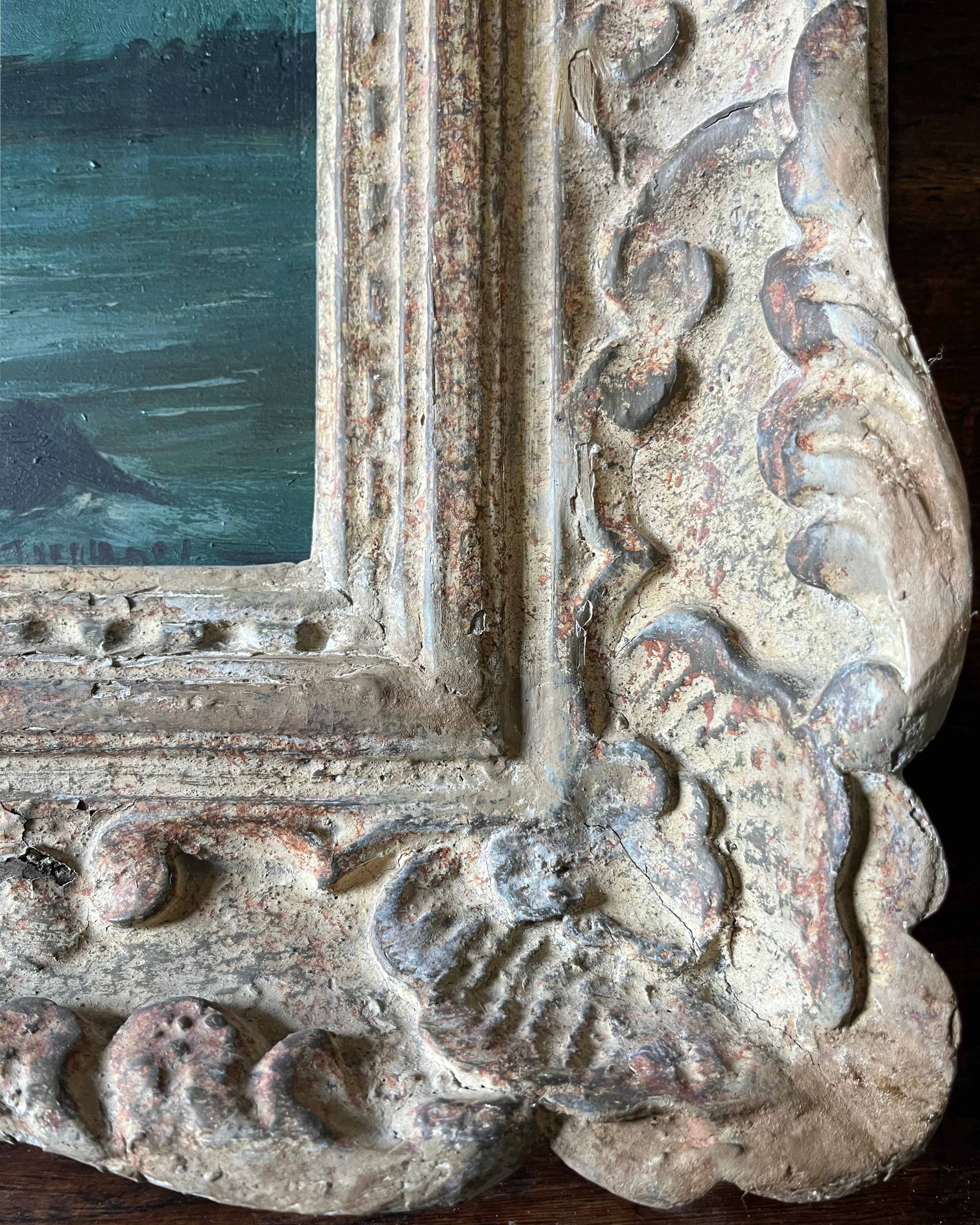Tableau HSP "clair de lune" Marine signée + cadre (éc. début XX°)