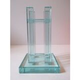 Ettore sottsass - pair of glass candlesticks fontana arte italian design