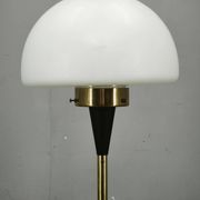 1960s Lidokov Space Age Brass and Opaline Glass Floor Lamp