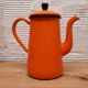 Orange enamelled coffee maker