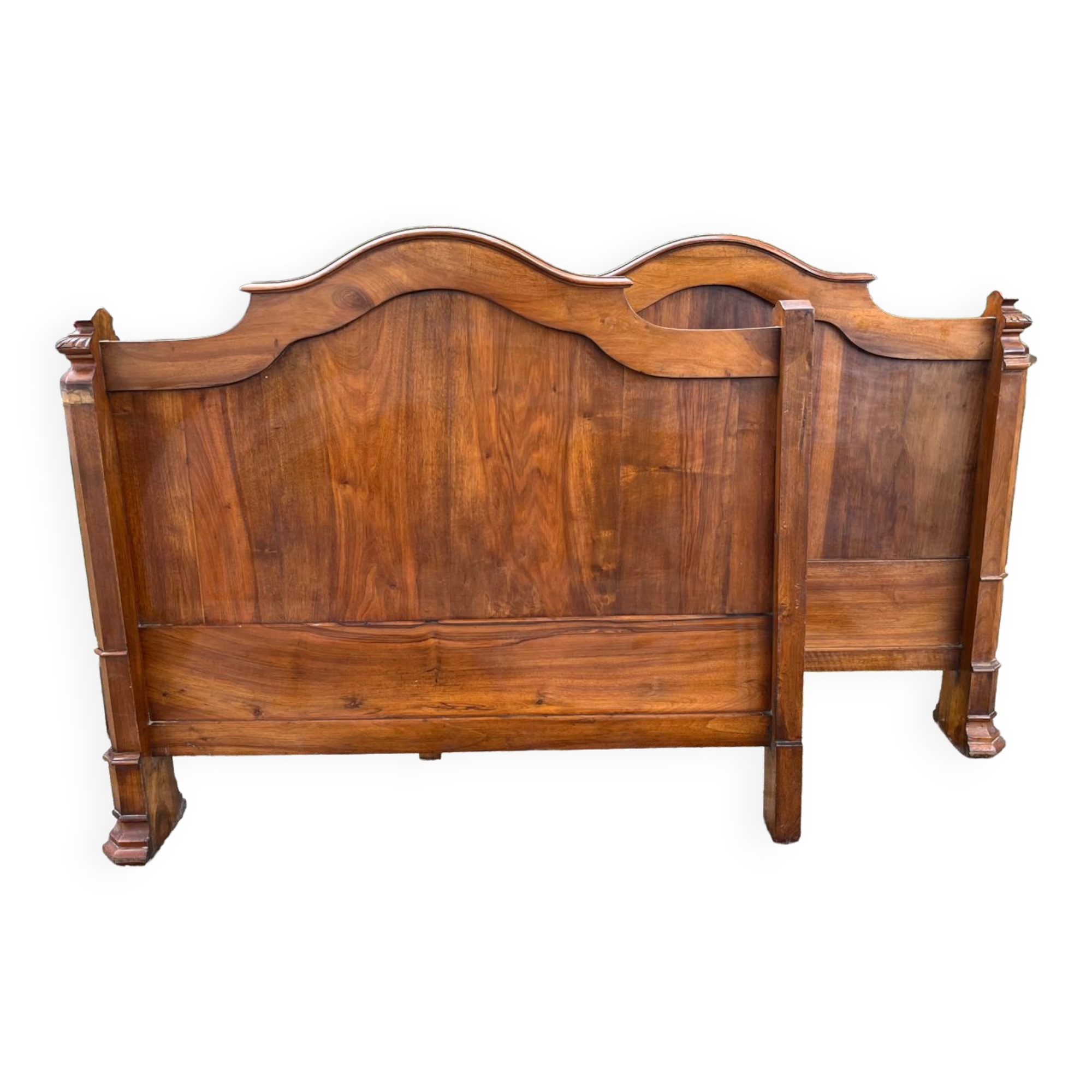 Antique solid walnut boat headboards