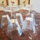 Set of 5 old bistro stemmed glasses, in solid glass, aperitif, digestive, verrine...