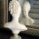 Statue Buste de Manon Lescaut albâtre socle marbre vert signé Giannelli