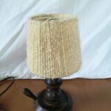 Bedside lamp in wood and wool