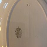 Vintage oval dish in Luneville earthenware with flower patterns