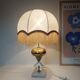 Lampe cristal taillé à la main et marbre blanc 57 cm