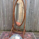 Vintage rattan psyche mirror