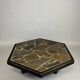 Large Brutalist Coffee Table in Oak and Stone Mosaic, 1960s