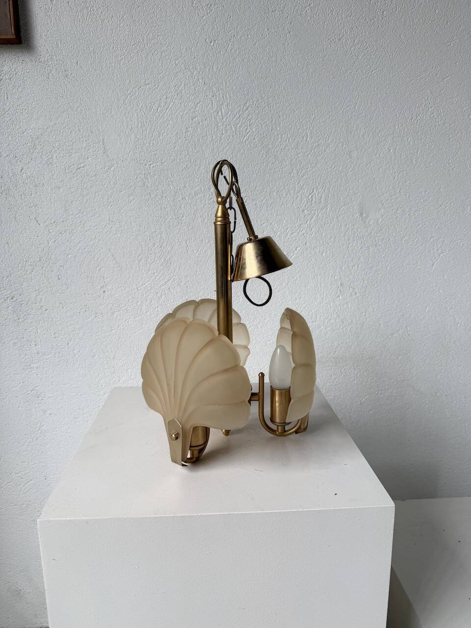 Shell and brass chandelier from the 70s