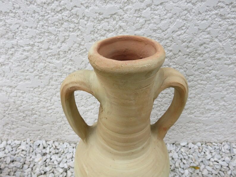 Terracotta potiche with handles 60s