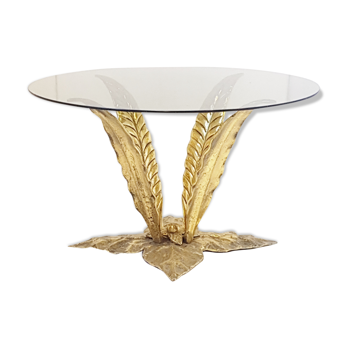 Bronze coffee table golden 1970