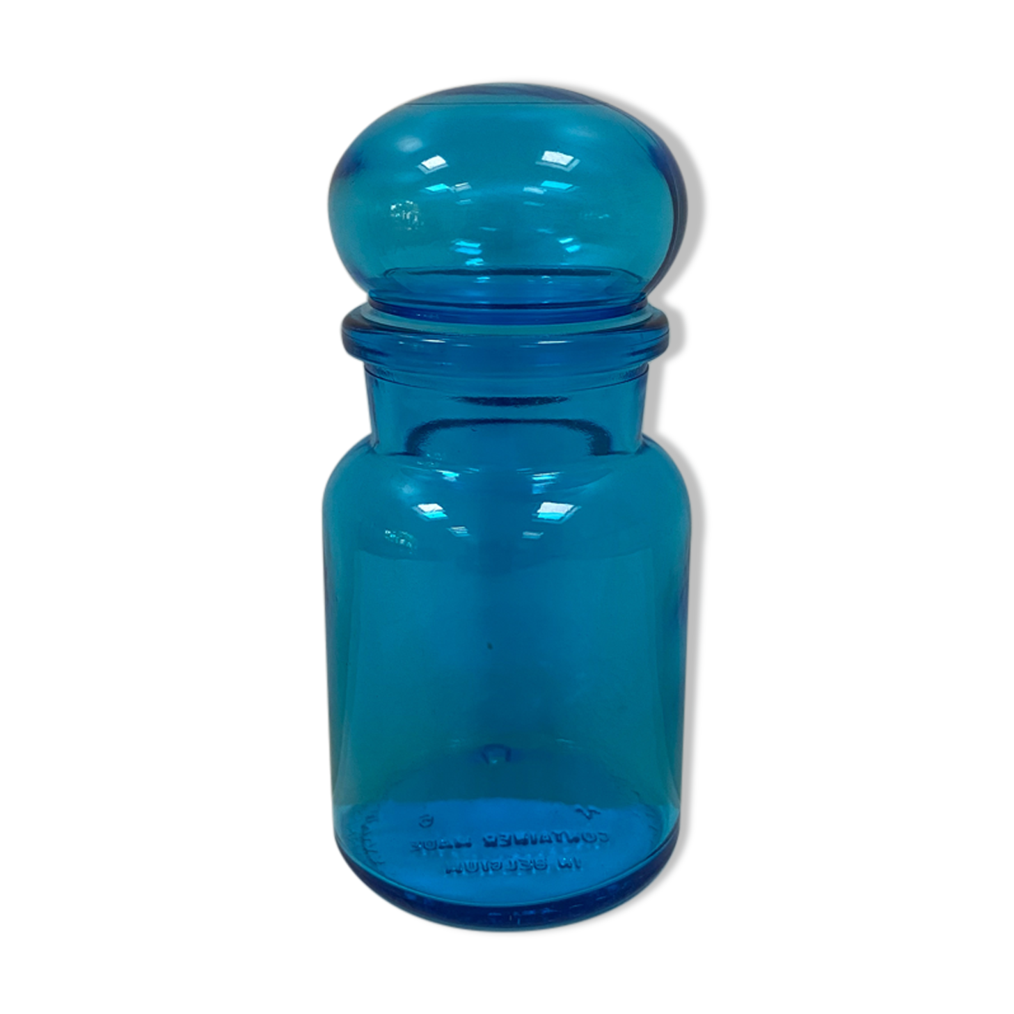 Small turquoise blue jar from the 70s