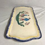 Old quimper pottery dish + drawing the val andré made in france vintage