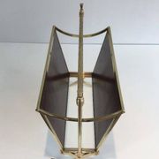 Pair of mahogany and brass magazine racks. Maison Jansen