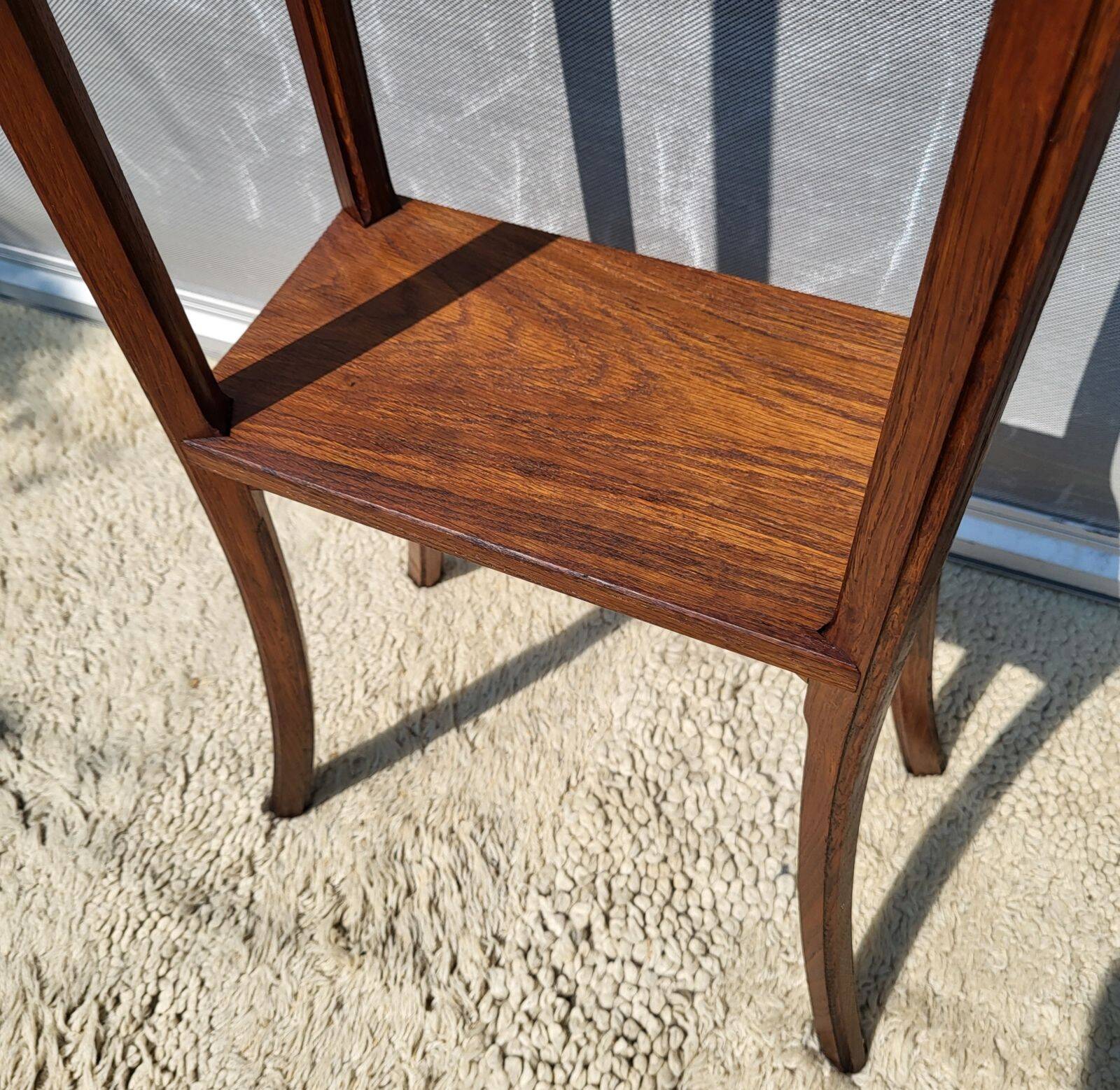 Large Art Deco plant stand H140 solid oak