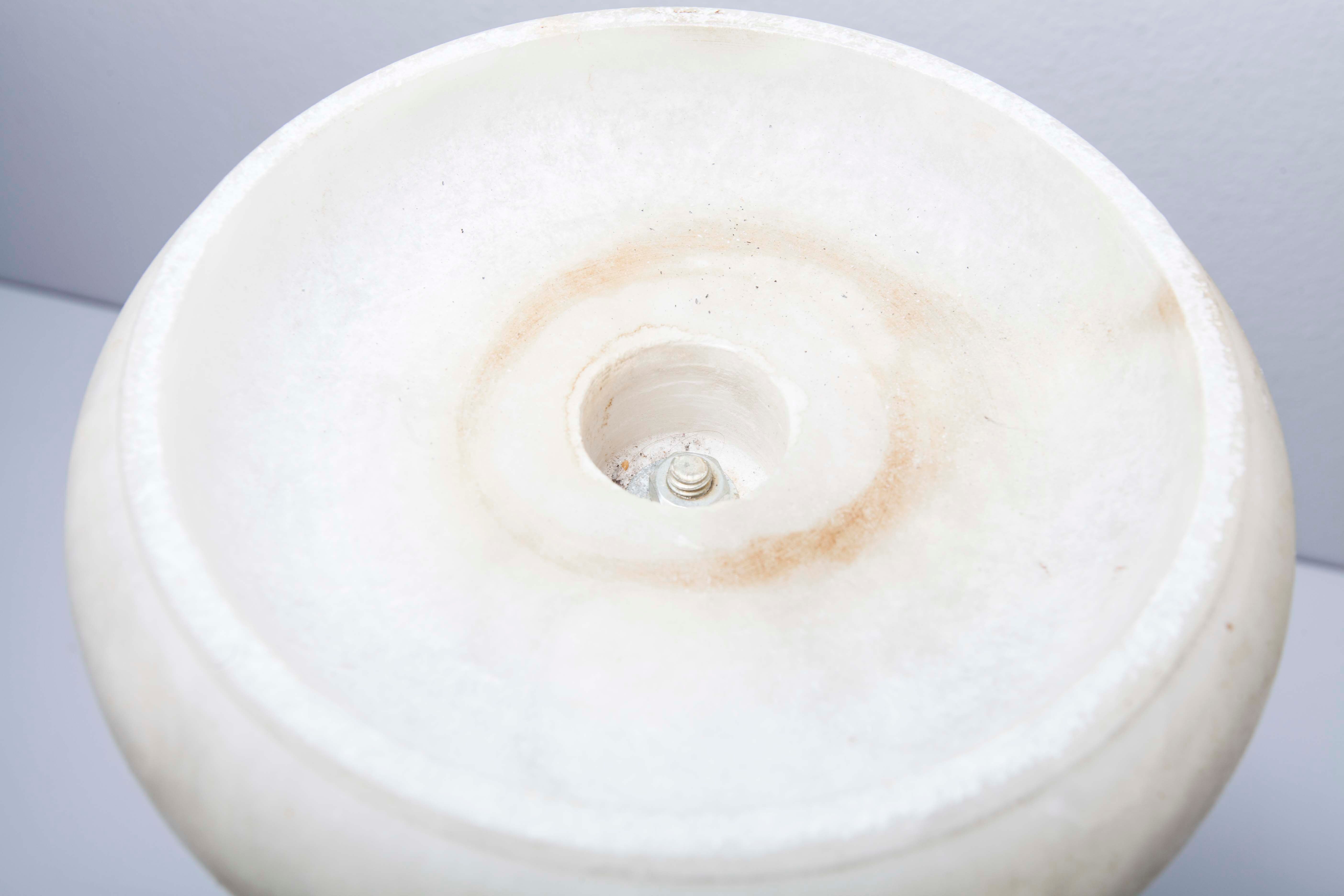 1930 white marble and chrome ashtray