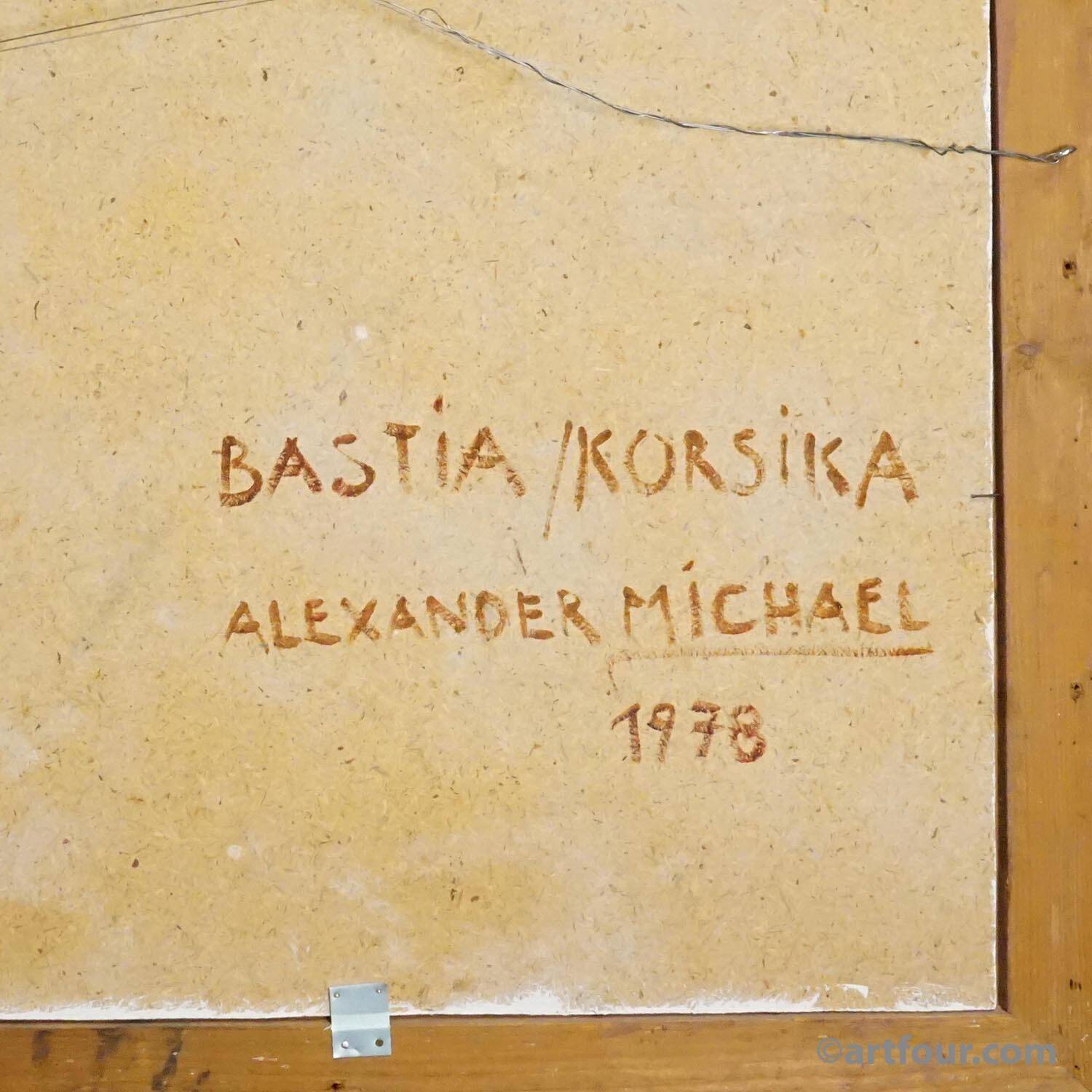 Oil painting by Alexander Michael – Bastia, Corsica, 1978