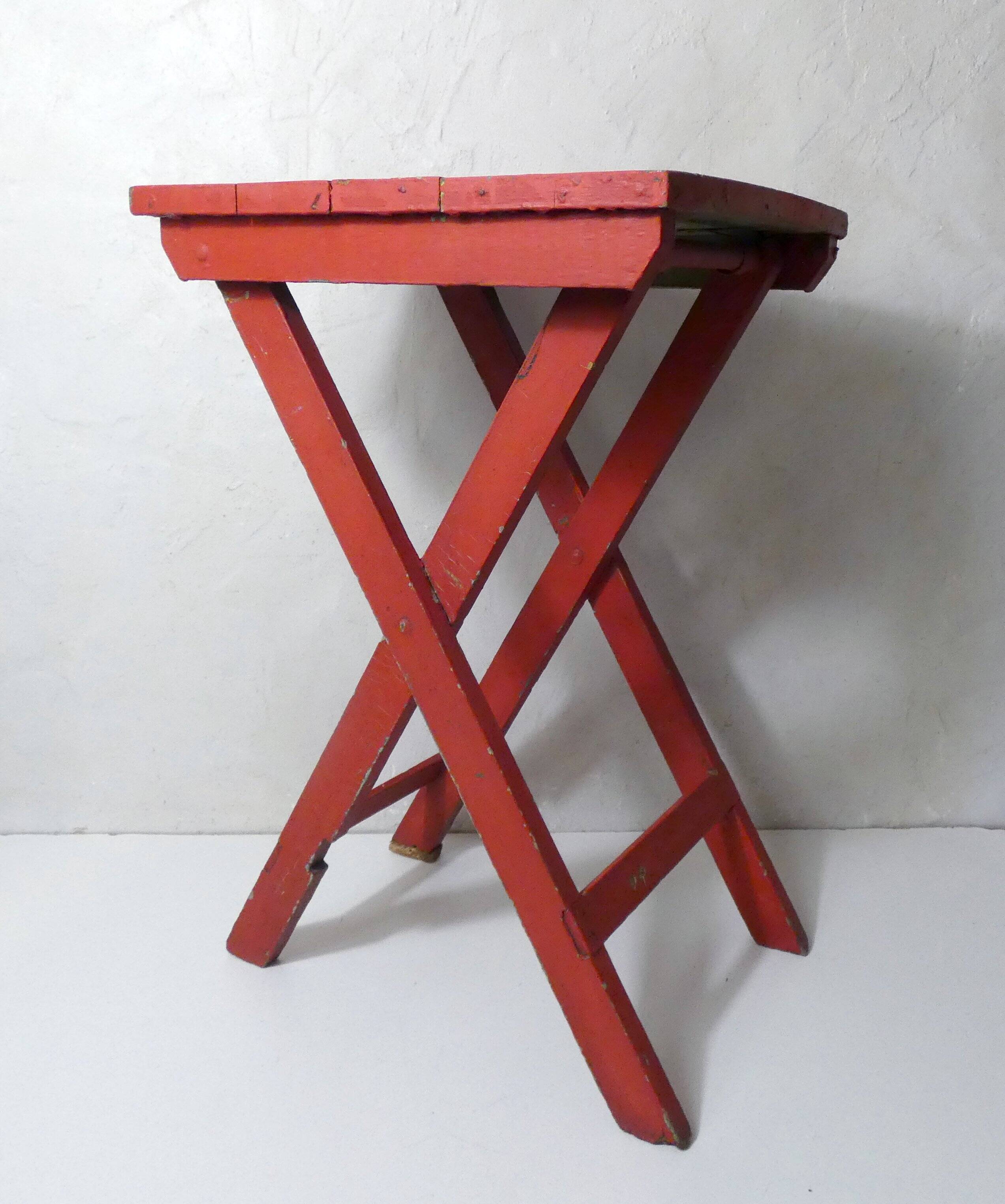 old folding wooden side table