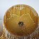 Victorian pendant light in marbled glass, beaded fringes and brass