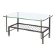 Metal coffee table with glass top