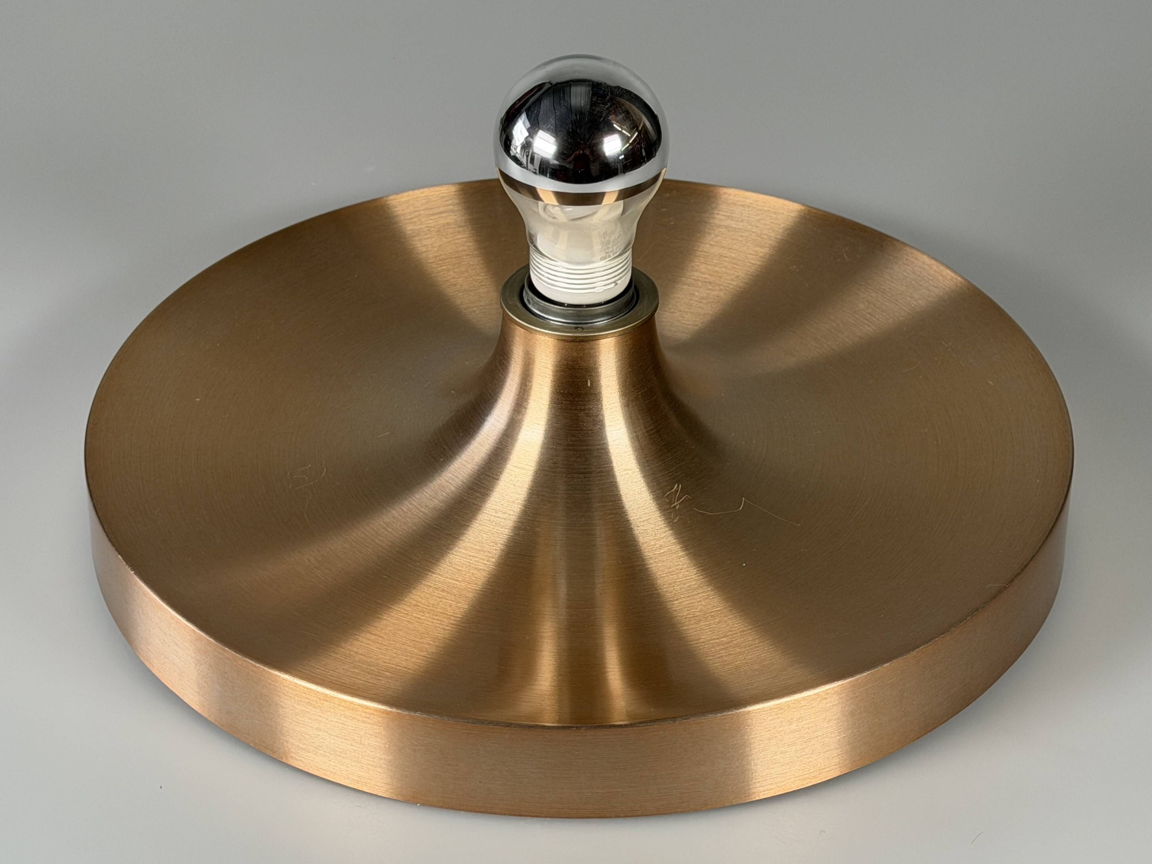 1960s 1970s Disc Wall Lamp by Teka Germany Space Age Design Aluminum Metal