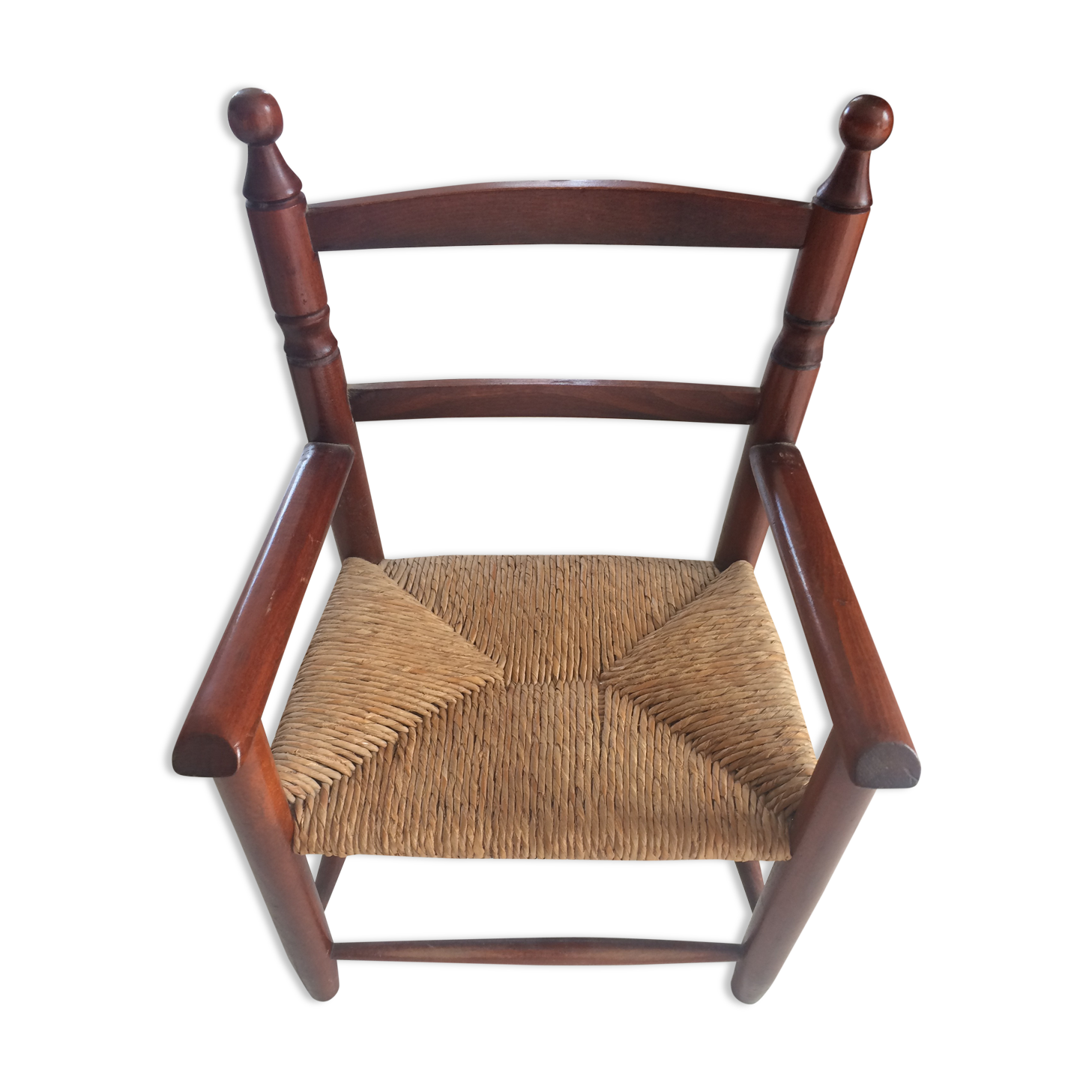 Armchair straw wood