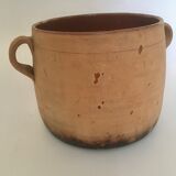 Terracotta marmite and enamelled interior