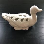 Canard pique fleurs blanc